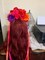 Women Day of the Dead Flower Crown Festival Headband Rose Mexican Floral Headpiece HC-23 (Red Purple